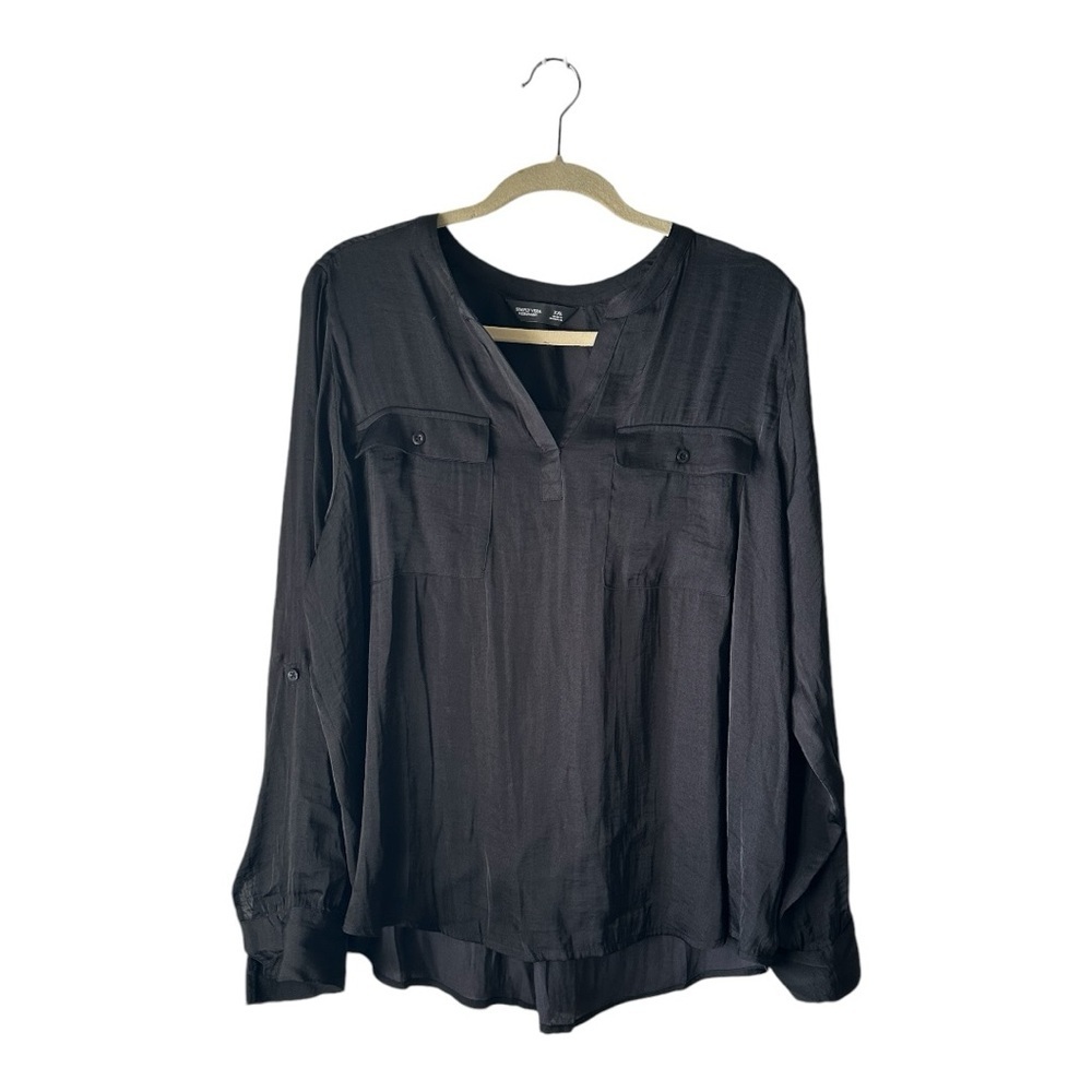 Simply Vera Vera Wang  Woman’s Blouse Long Sleeve Black Size XXL
